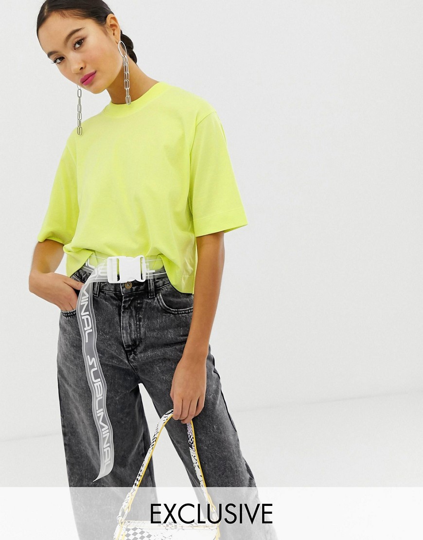 COLLUSION boxy short sleeve t-shirt in lime