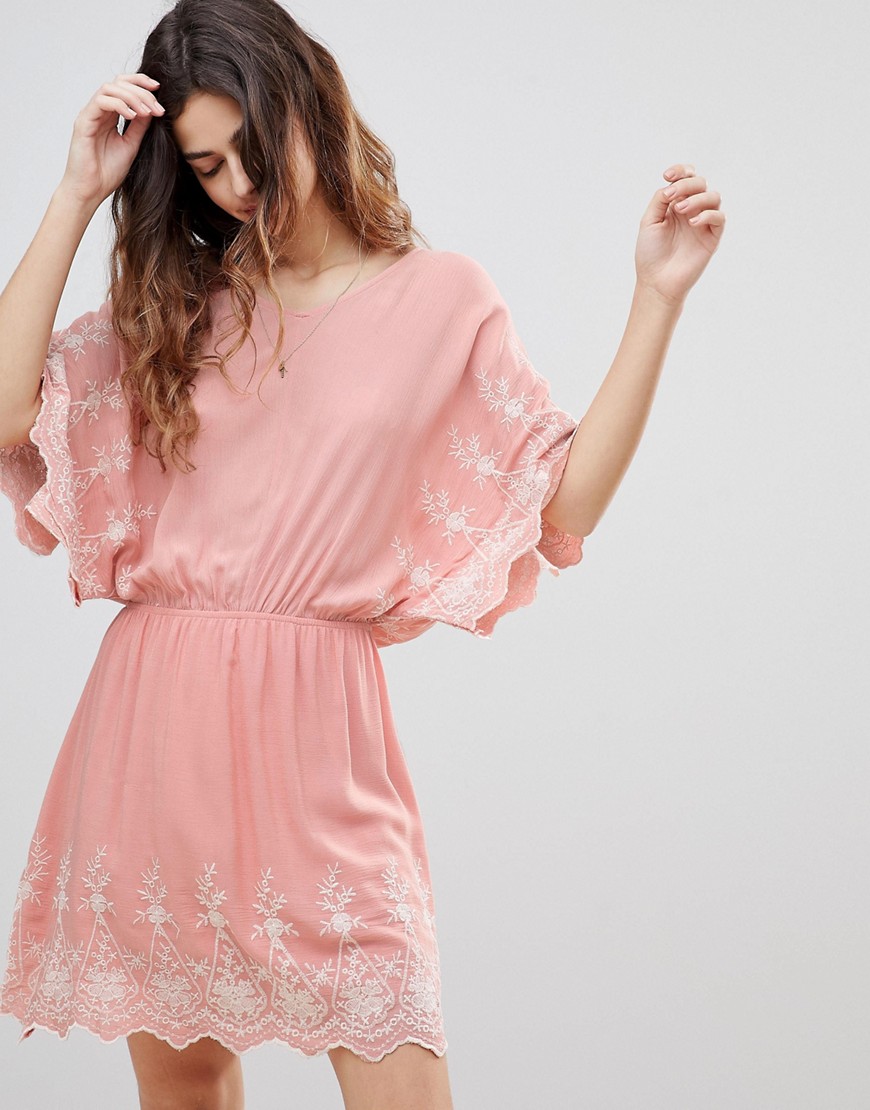 Платье с вышивкой Crescent - Розовый 