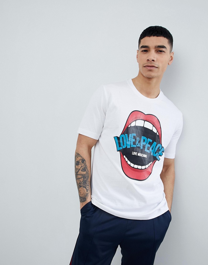 Love Moschino Mouth Logo T-Shirt - White