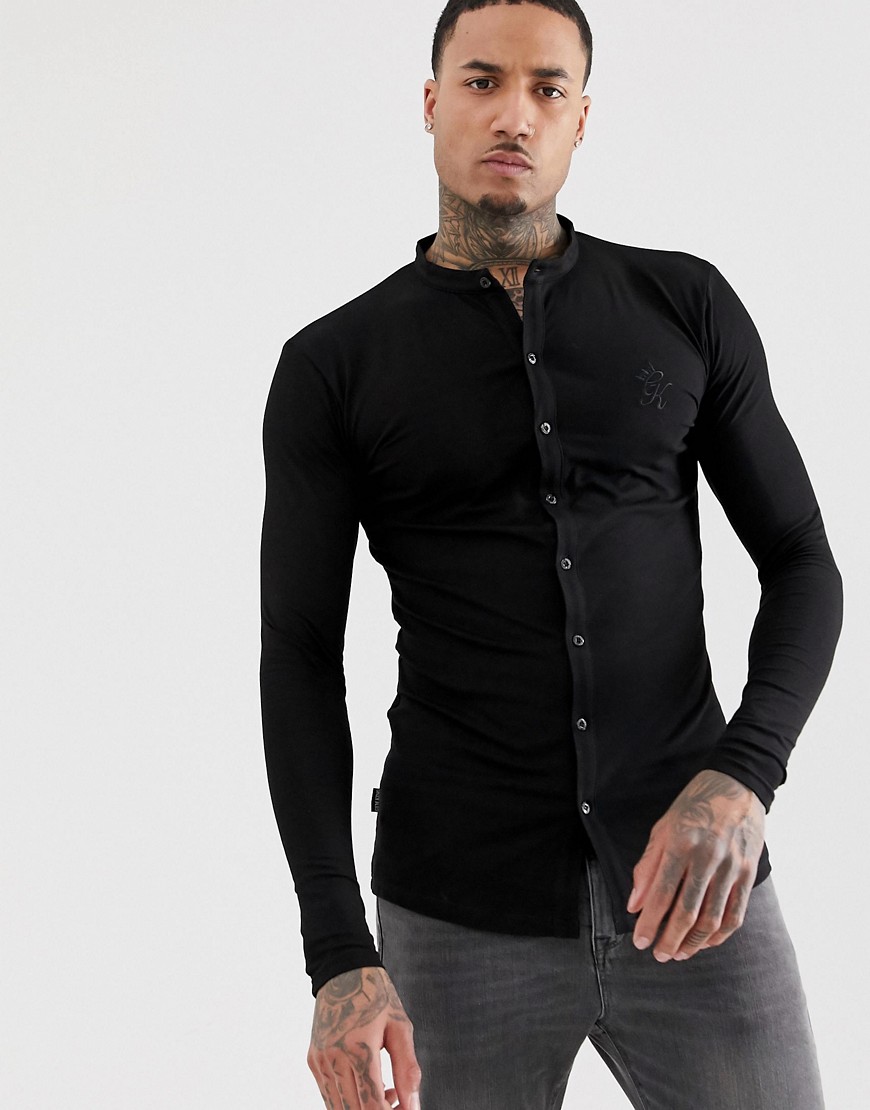 Gym King muscle fit grandad shirt in jersey
