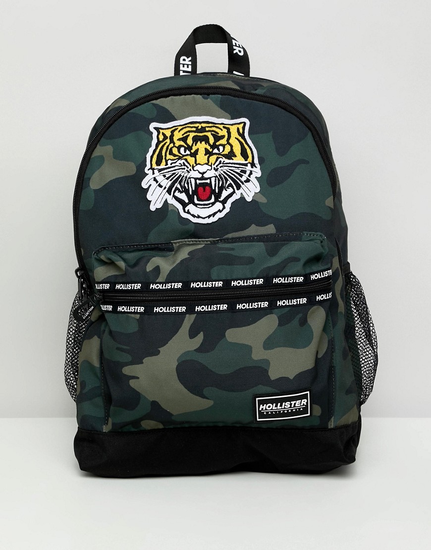 Hollister tiger backpack in camo - Olive print