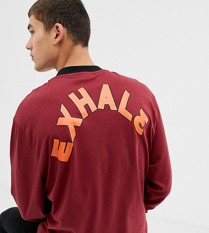 COLLUSION Tall long sleeve t-shirt in burgundy with back print