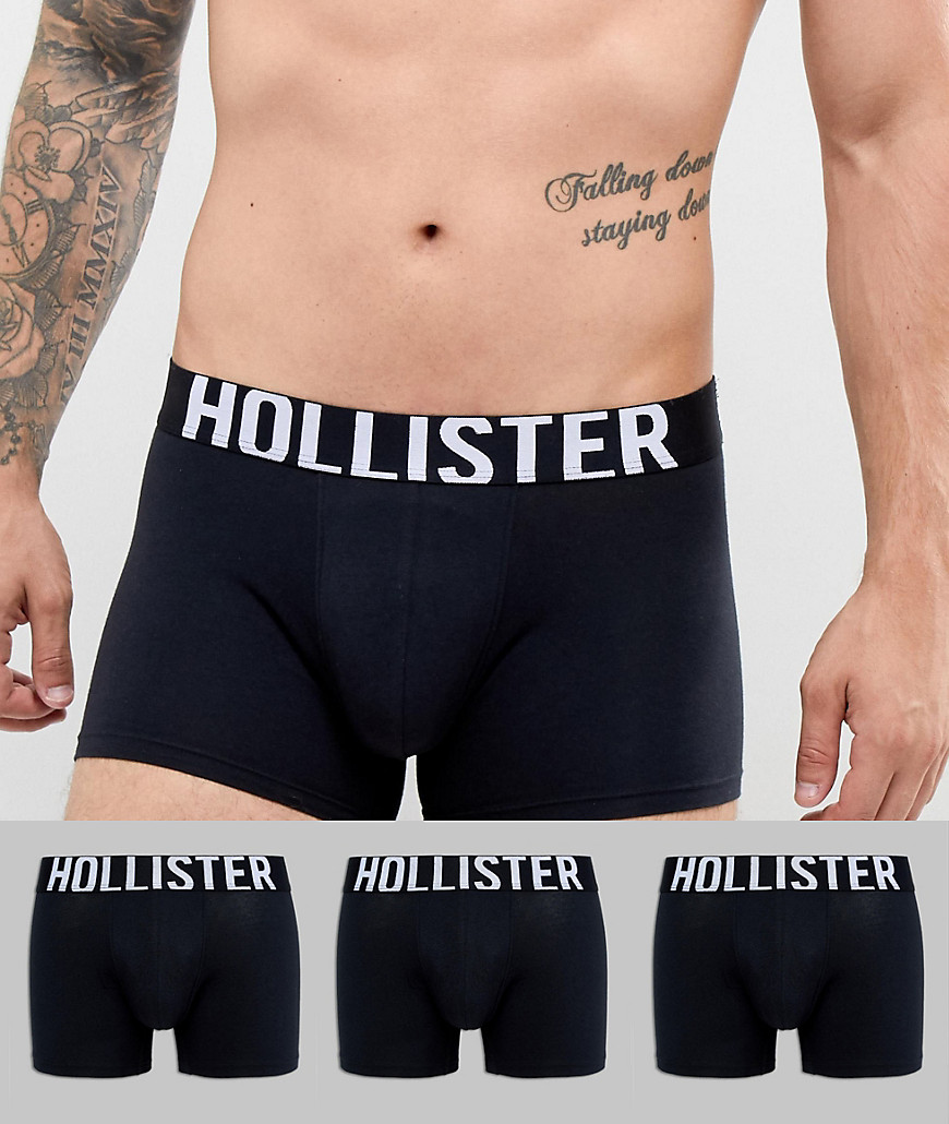 Hollister 3 pack trunks logo waistband in black - Black multi