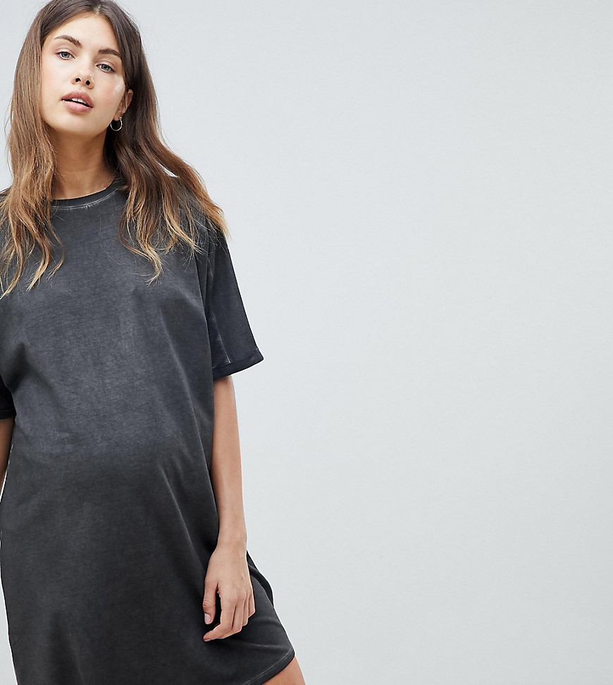 ASOS DESIGN Maternity t-shirt dress with rolled sleeves and wash