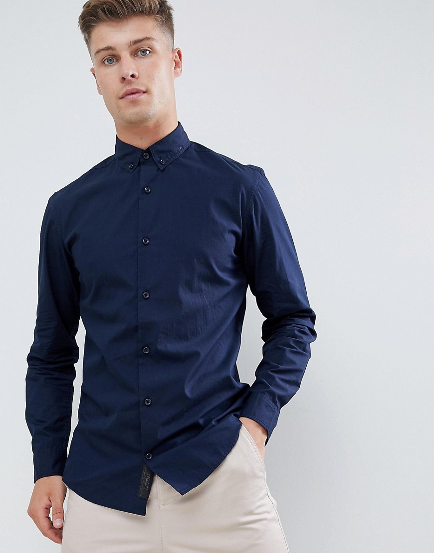 Produkt Smart Shirt In Slim Fit Stretch - Navy blazer