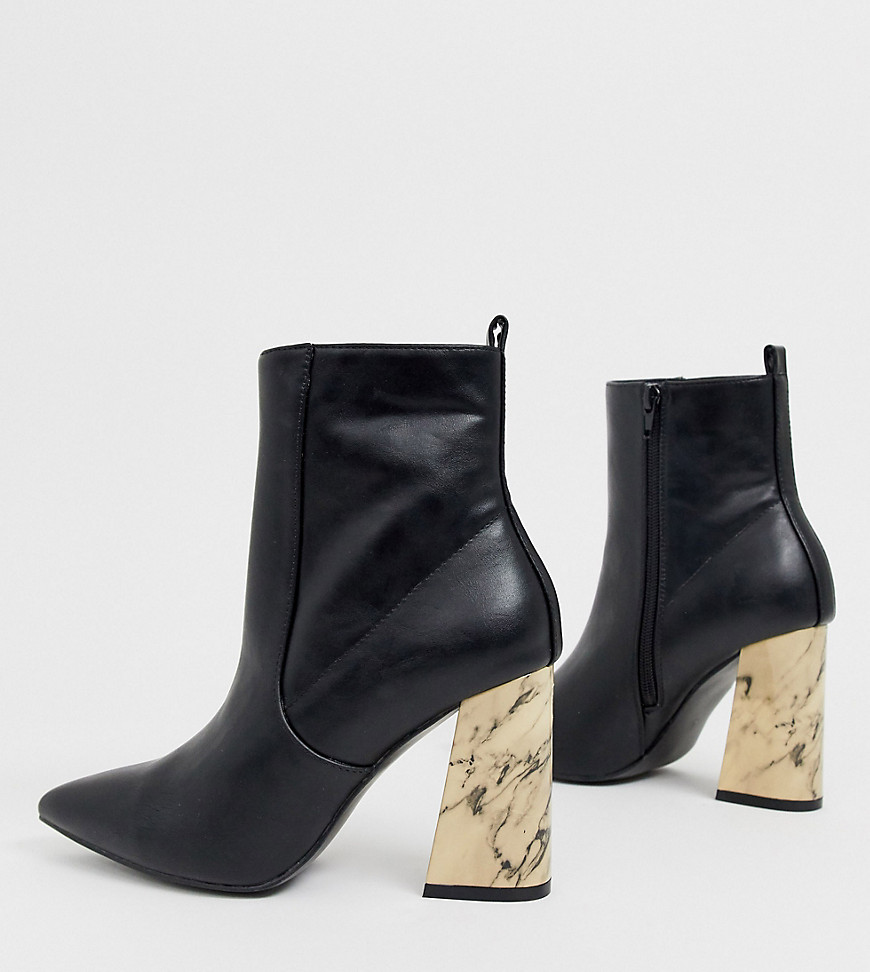 Z_Code_Z Exclusive Chloe black marble heeled ankle boots