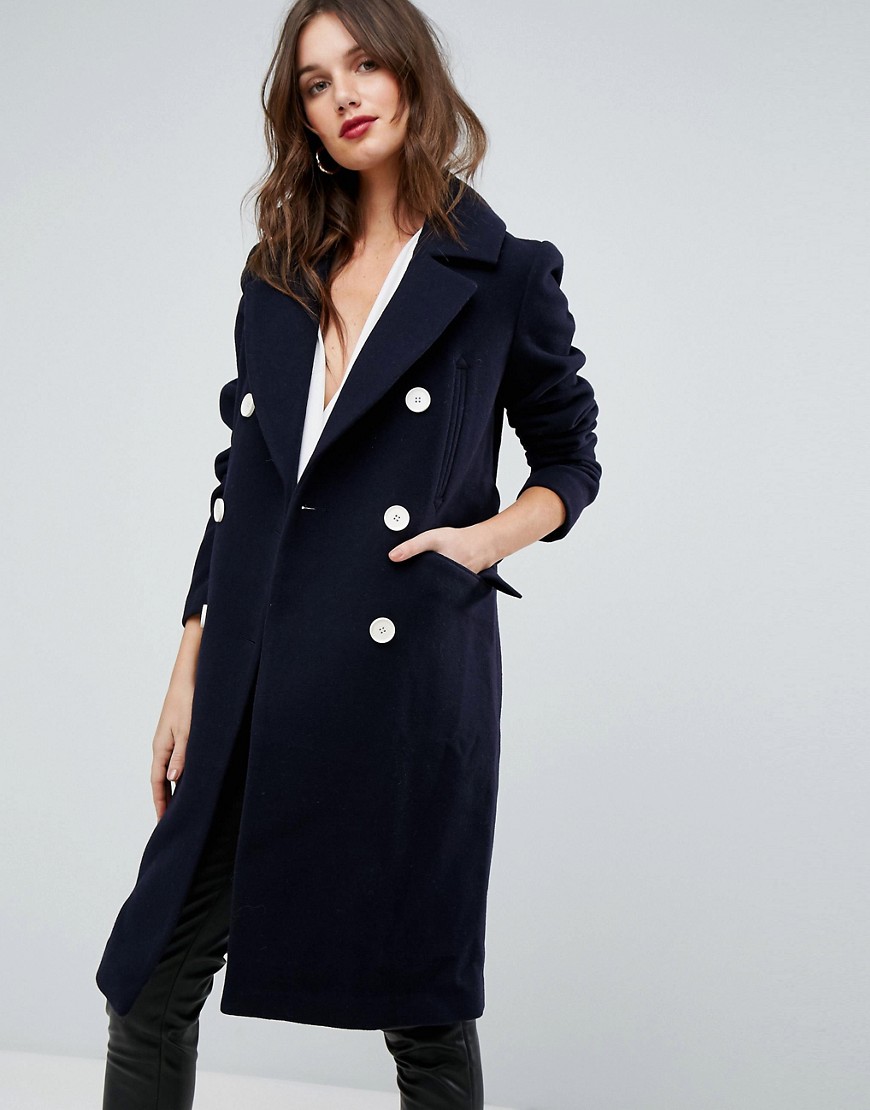 Forever New Military Style Coat - Navy