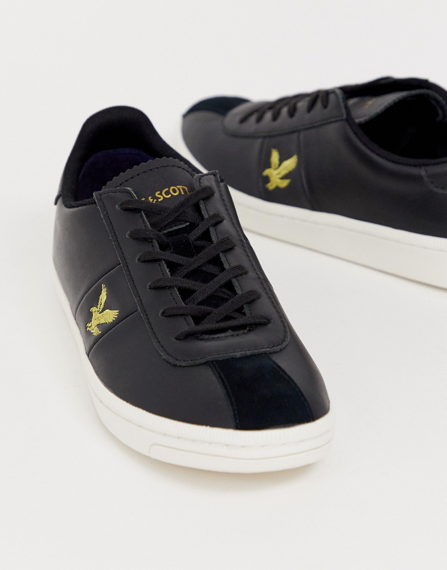 Lyle & Scott Campbell leather lace up trainers