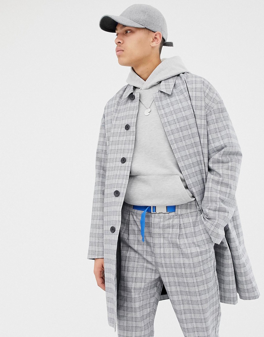 ASOS WHITE co-ord trench coat in check