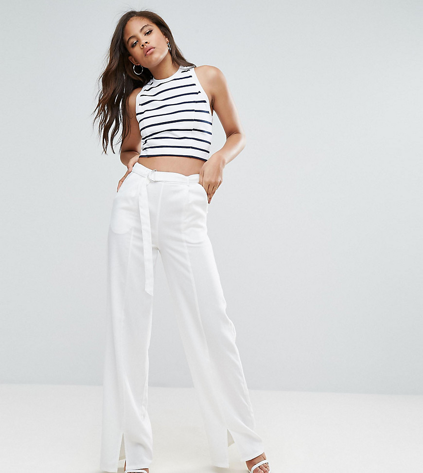 Missguided Tall Cropped Trouser - Off white