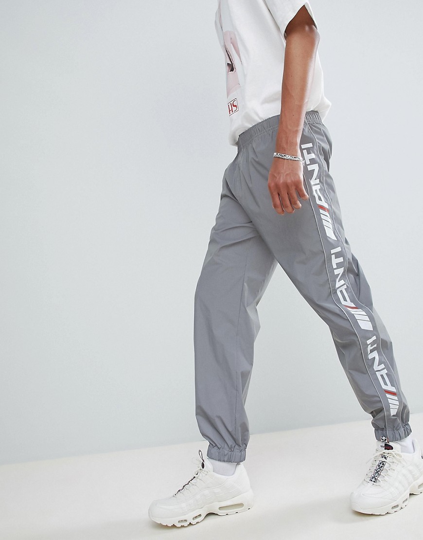 Antimatter Logo Joggers In Reflective - Silver