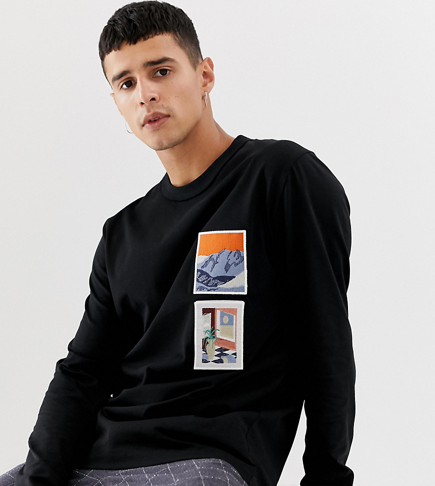 Noak relaxed fit long sleeve t-shirt with patches