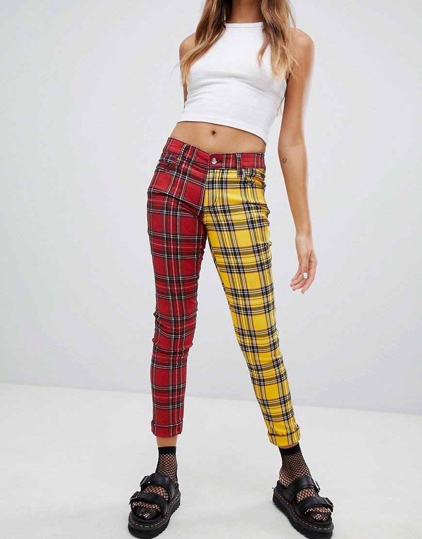 Tripp NYC check trousers - Red yellow plaid