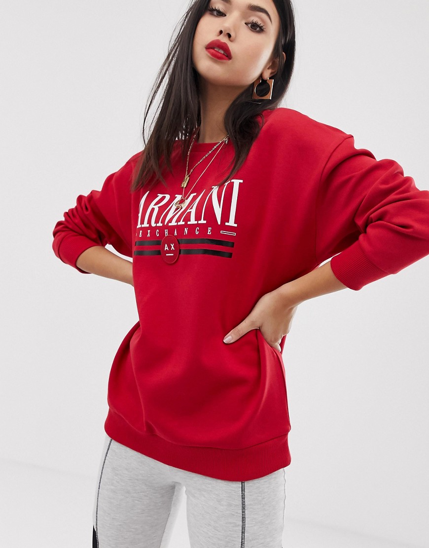 Armani Exchange Logo Sweater - Red | ModeSens