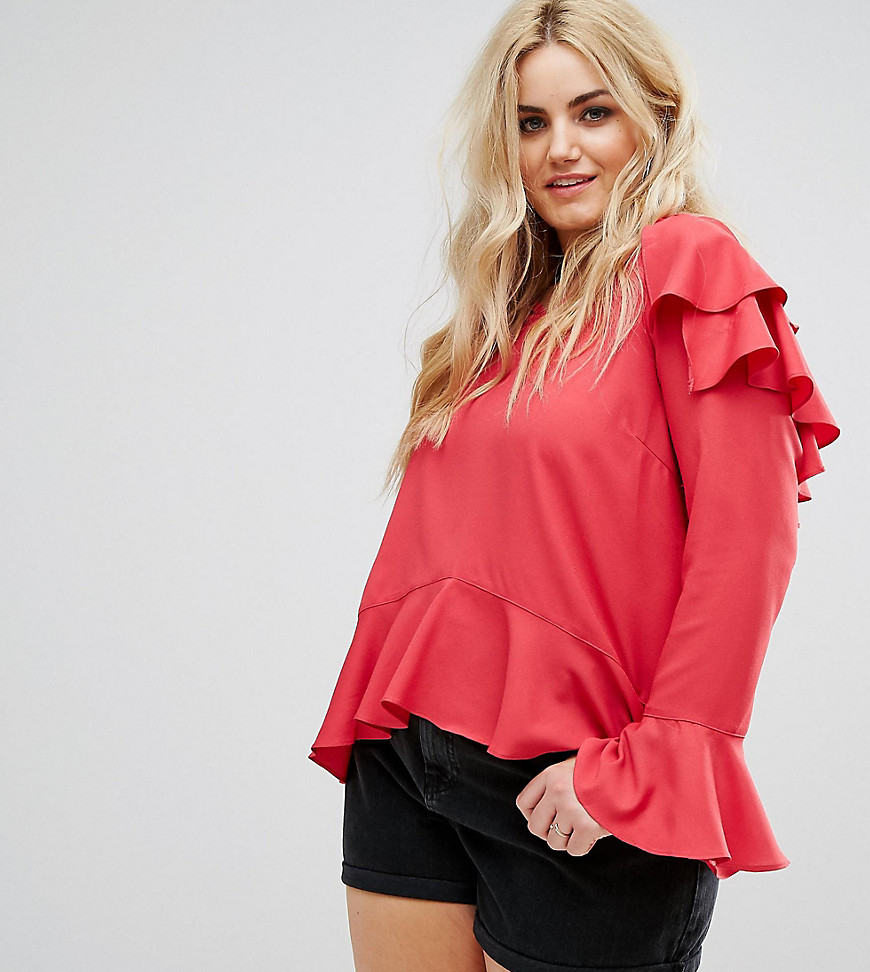 Alice & You Top With Ruffle Layers In Sheer Fabric