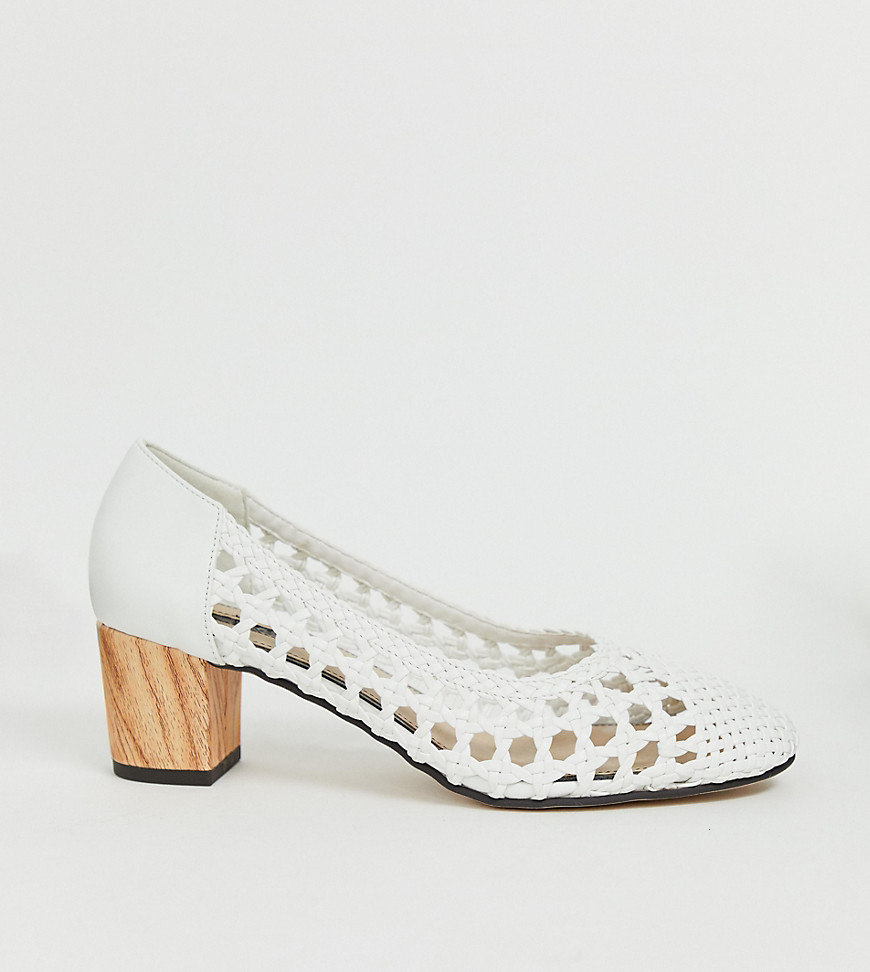 Miss Selfridge woven heeled shoes in white