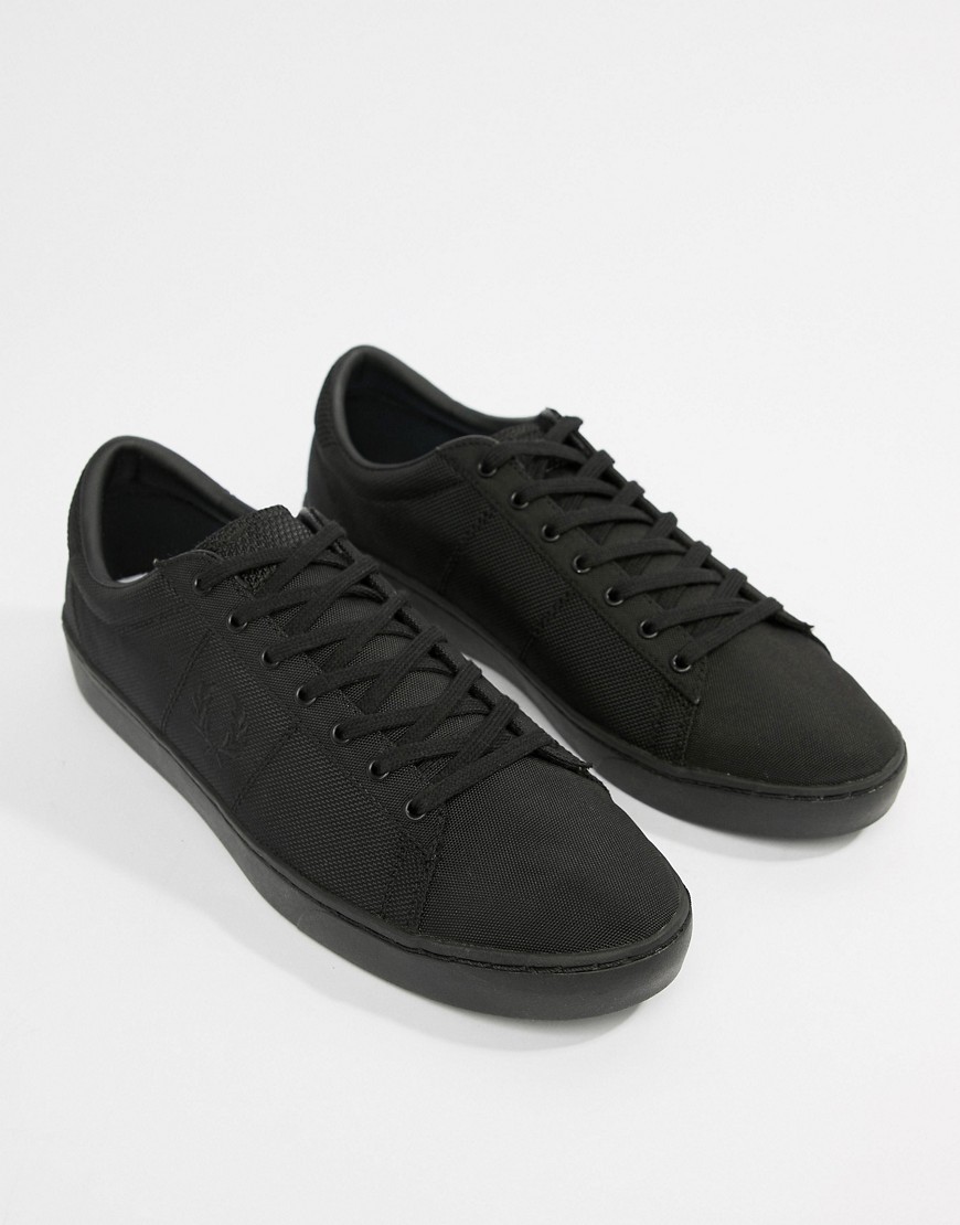 Fred Perry Spencer nylon tonal trainers in black