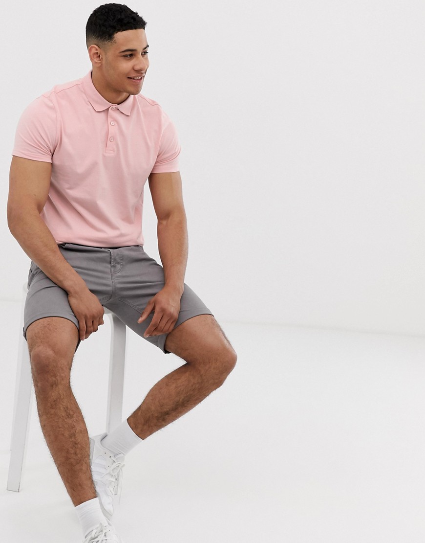 ASOS DESIGN jersey polo in pink