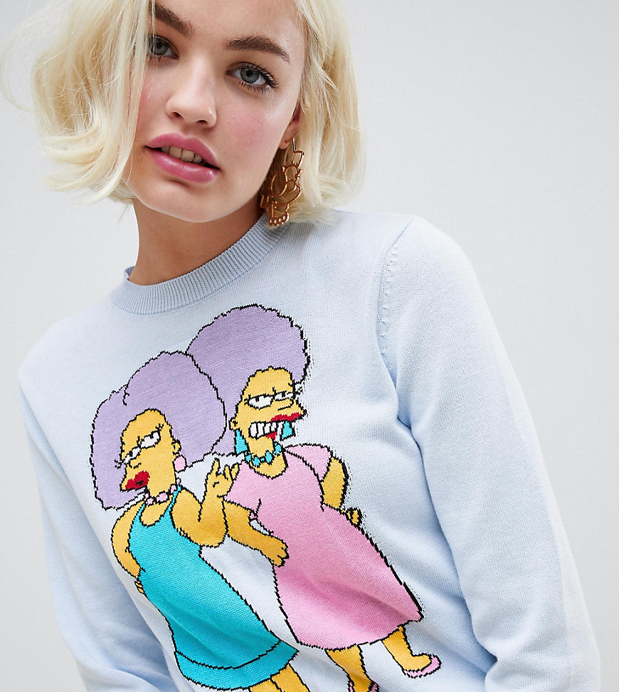 The Simpsons x ASOS DESIGN knitted jumper - Blue
