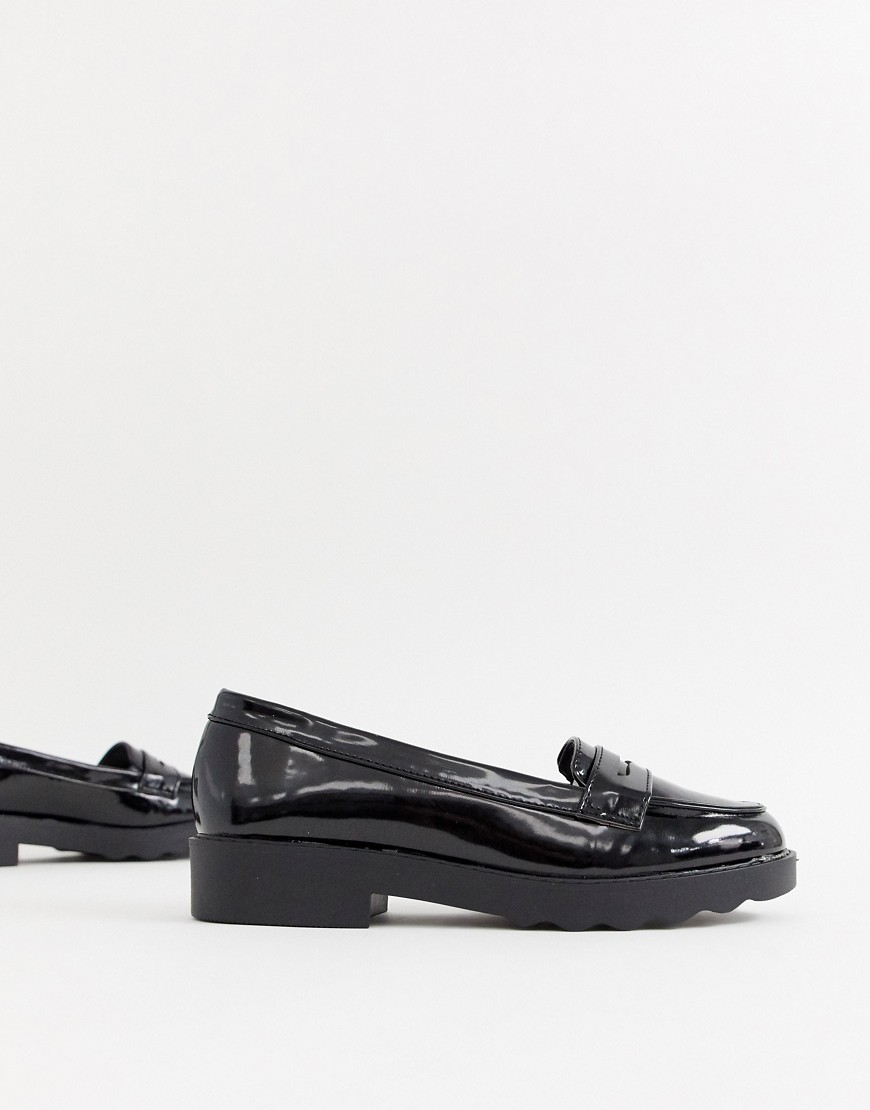 New Look patent loafer in black