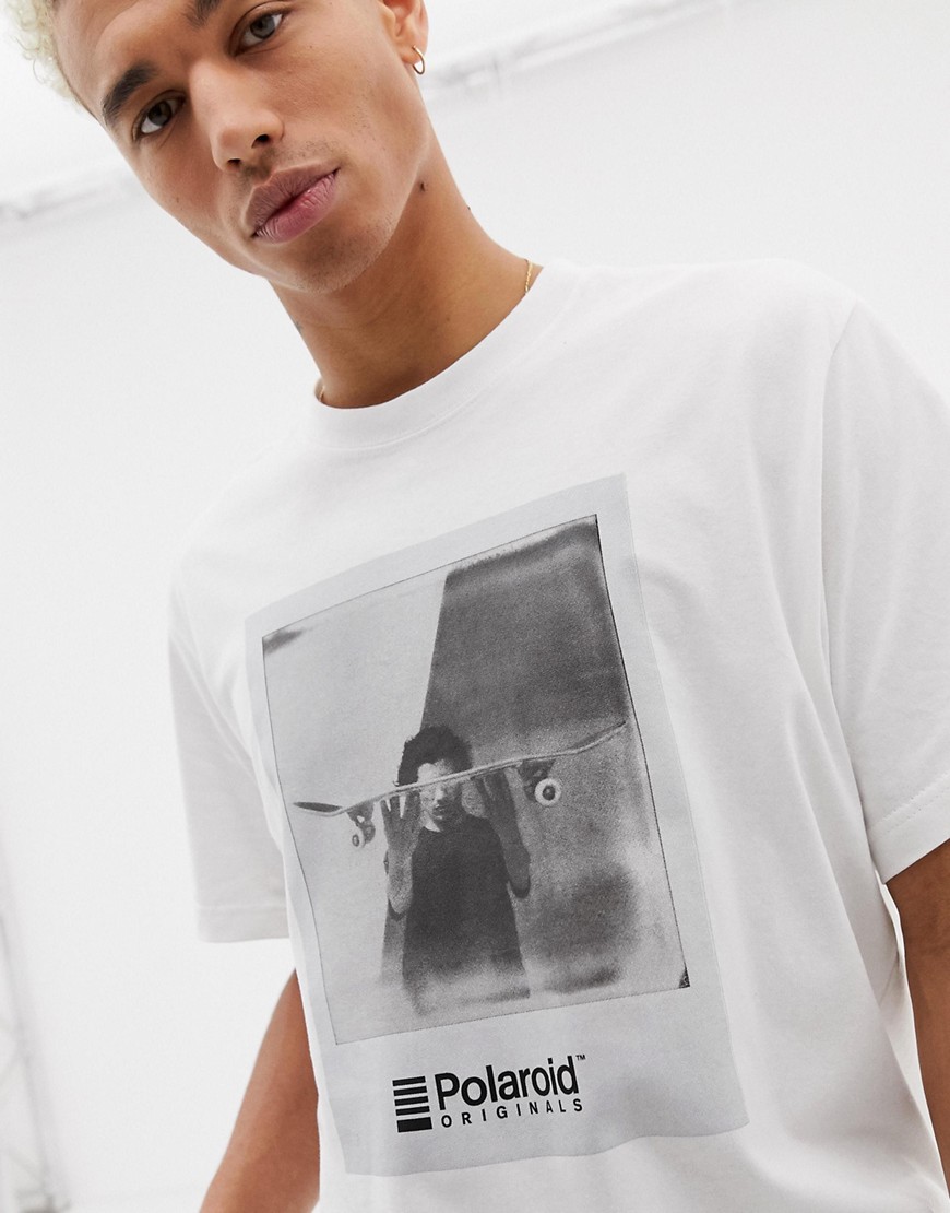 Element T-Shirt With Polaroid Chest Print In White