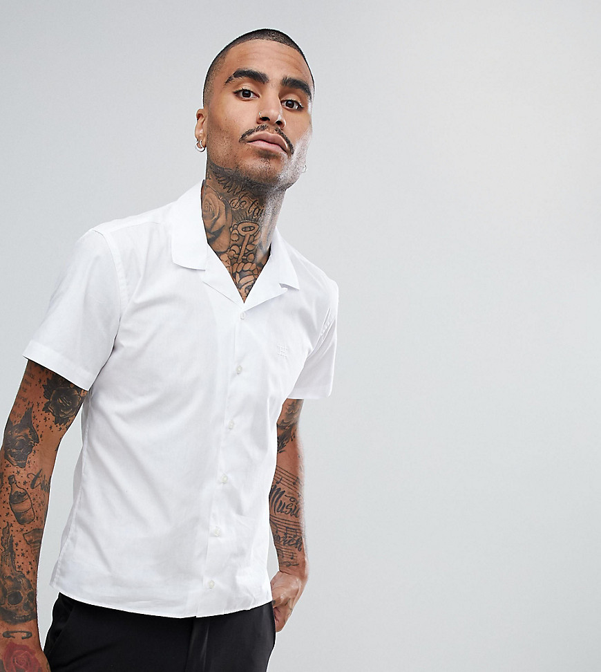 Hart Hollywood Slim Short Sleeve Revere Collar shirt - White