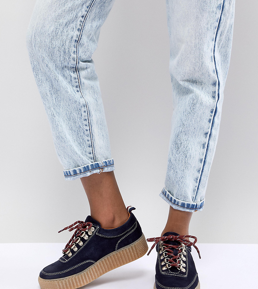 Tommy Hilfiger Suede Hiker Lace Up Trainers - Midnight