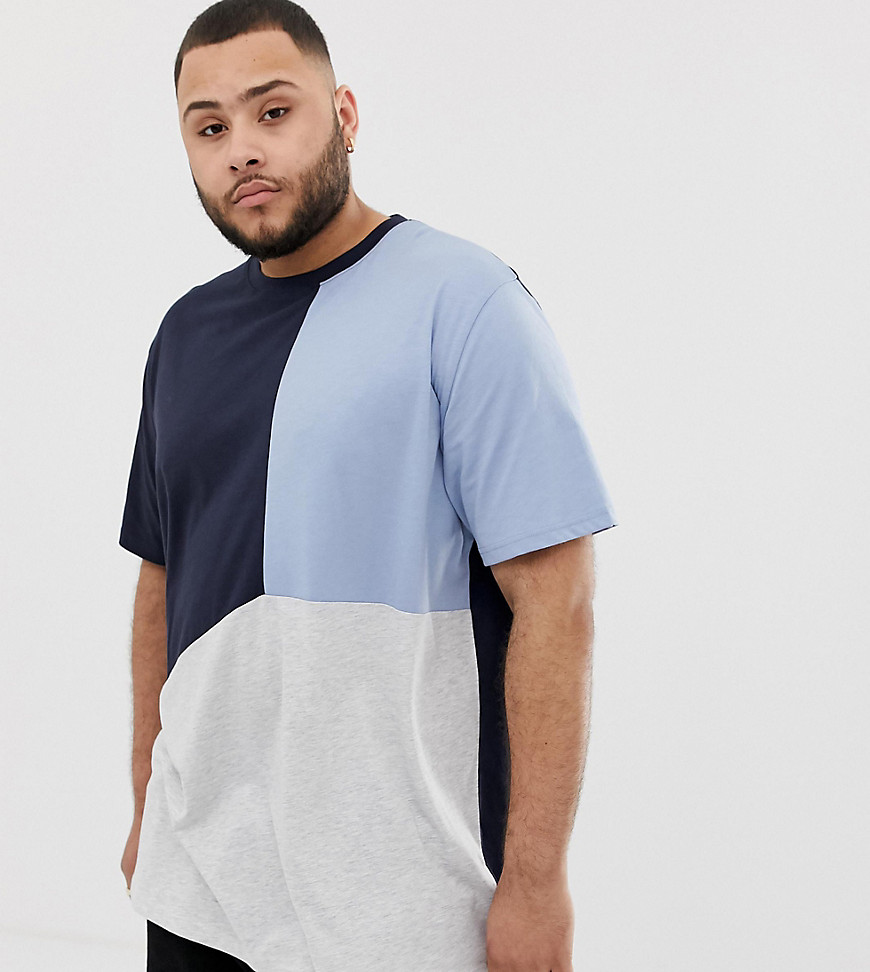 Duke King Size t-shirt with cut and sew panels in blue