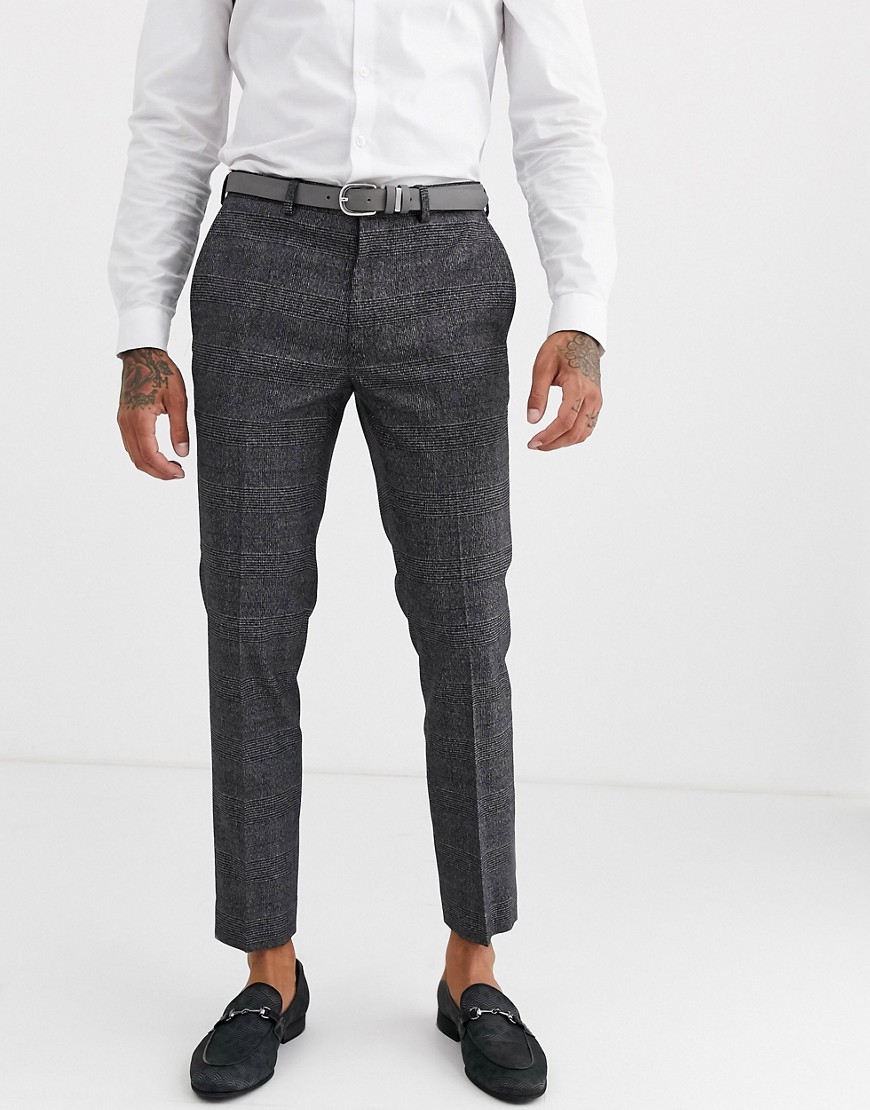 Burton Menswear skinny suit trousers in blue check