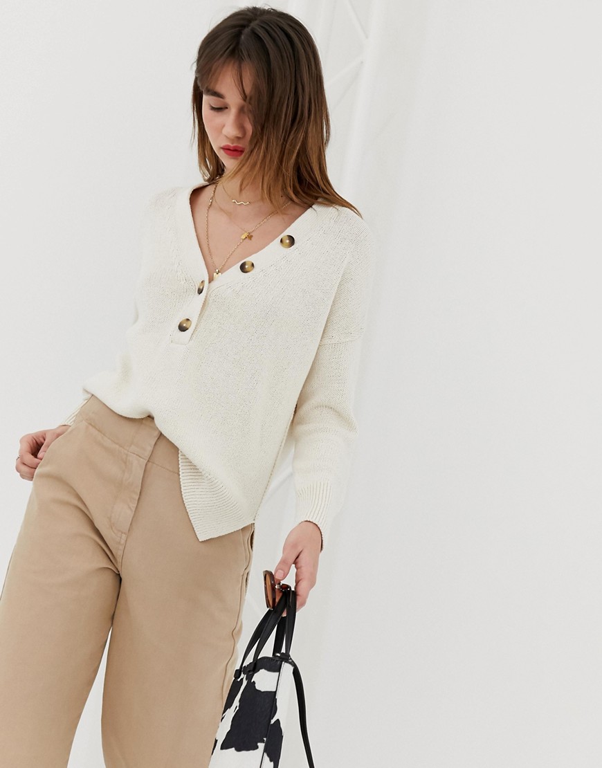 Whistles relaxed button knit