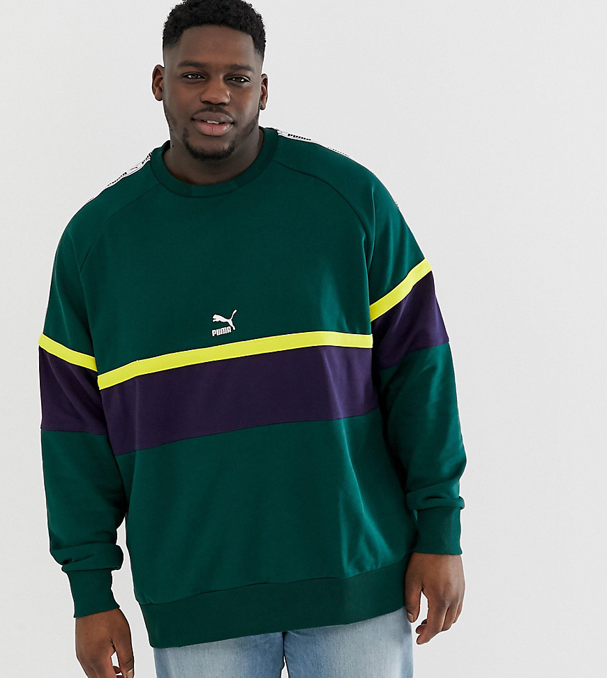 Puma Plus XTG colour block sweatshirt in green