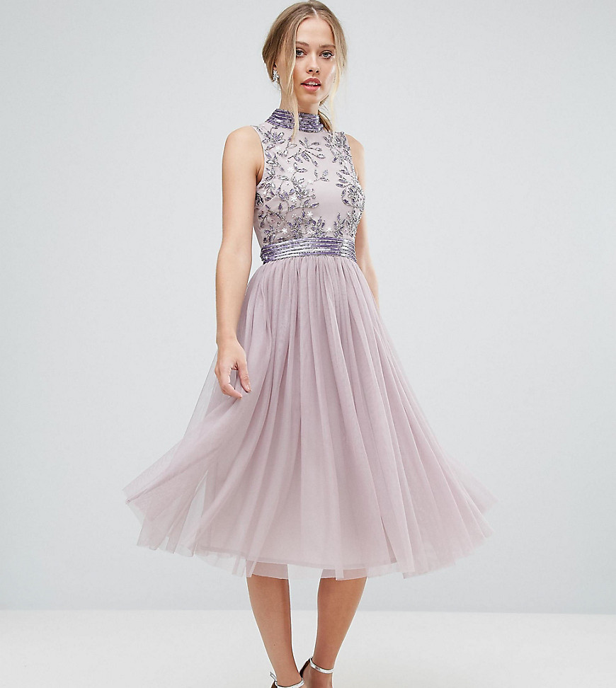 Платье миди с тюлевой юбкой Amelia Rose - Фиолетовый 