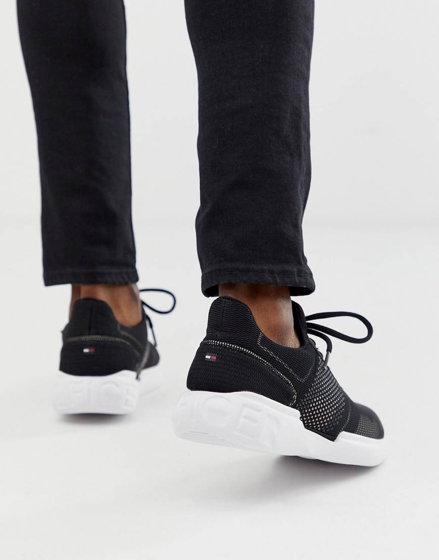 Tommy Hilfiger Tate trainer with flag detail in black