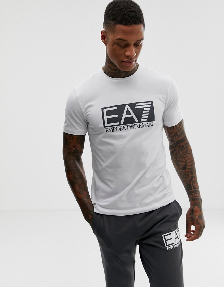Armani EA7 large logo t-shirt in white