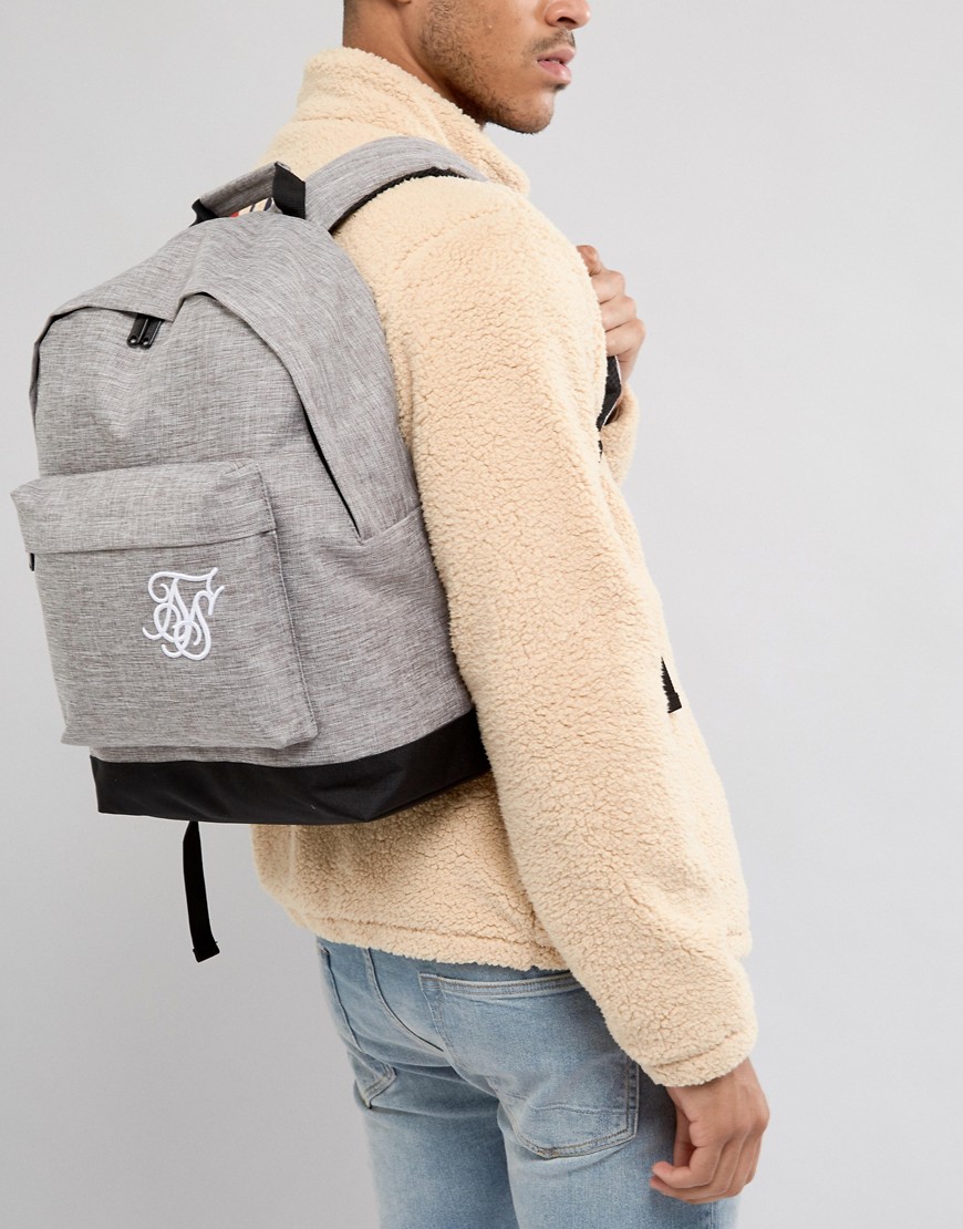SikSilk backpack in grey marl - Grey