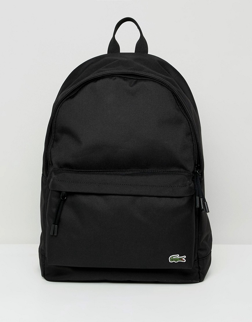 Lacoste Logo Backpack In Black - Black
