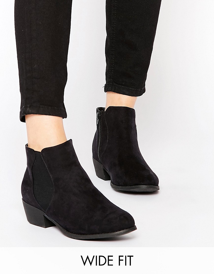 New Look Wide Fit | New Look Wide Fit Flat Ankle Boots at ASOS