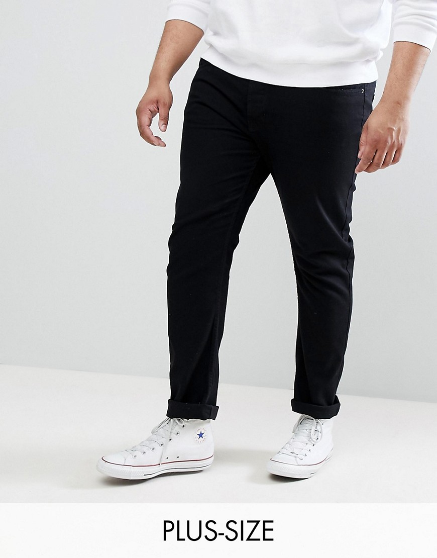 Burton Menswear PLUS Slim Jeans In Black Wash - Black