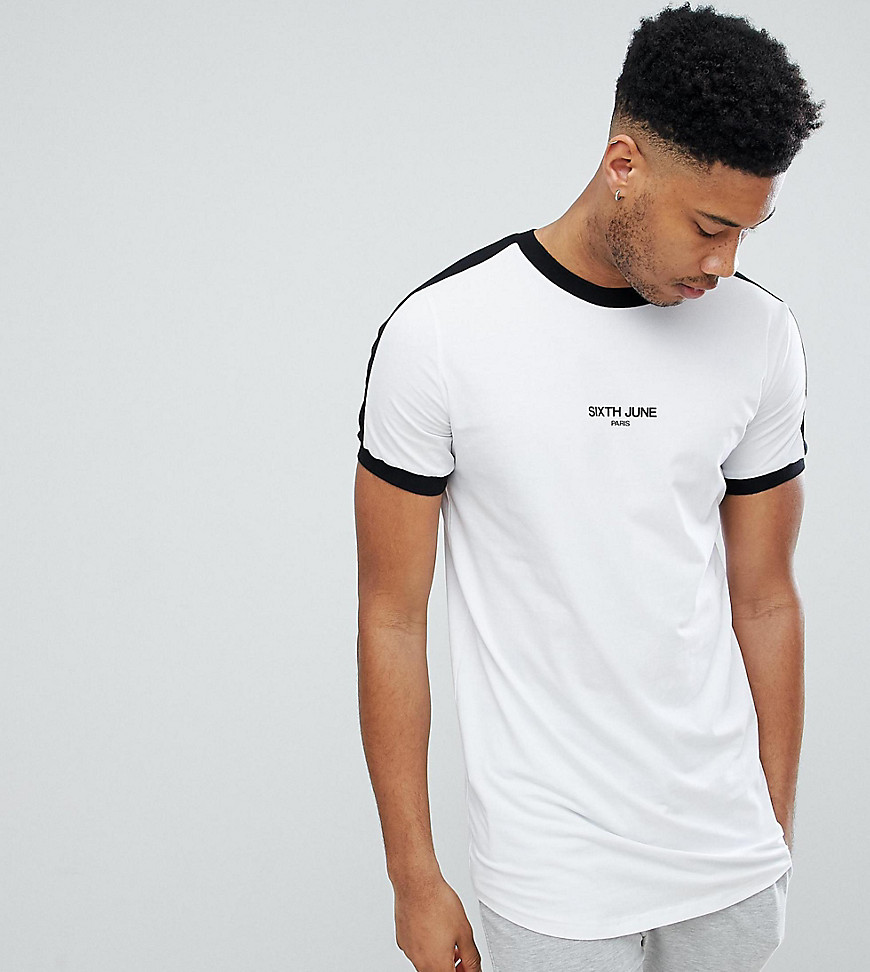 Sixth June Muscle T-Shirt In White exclusive to ASOS