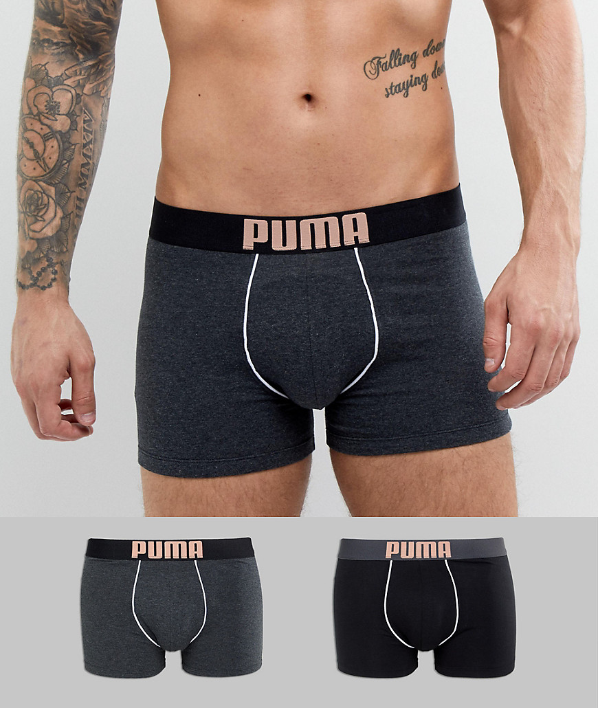 Puma 2 Pack Rebel Placed Print Boxers In Black 581007001087 - Black.