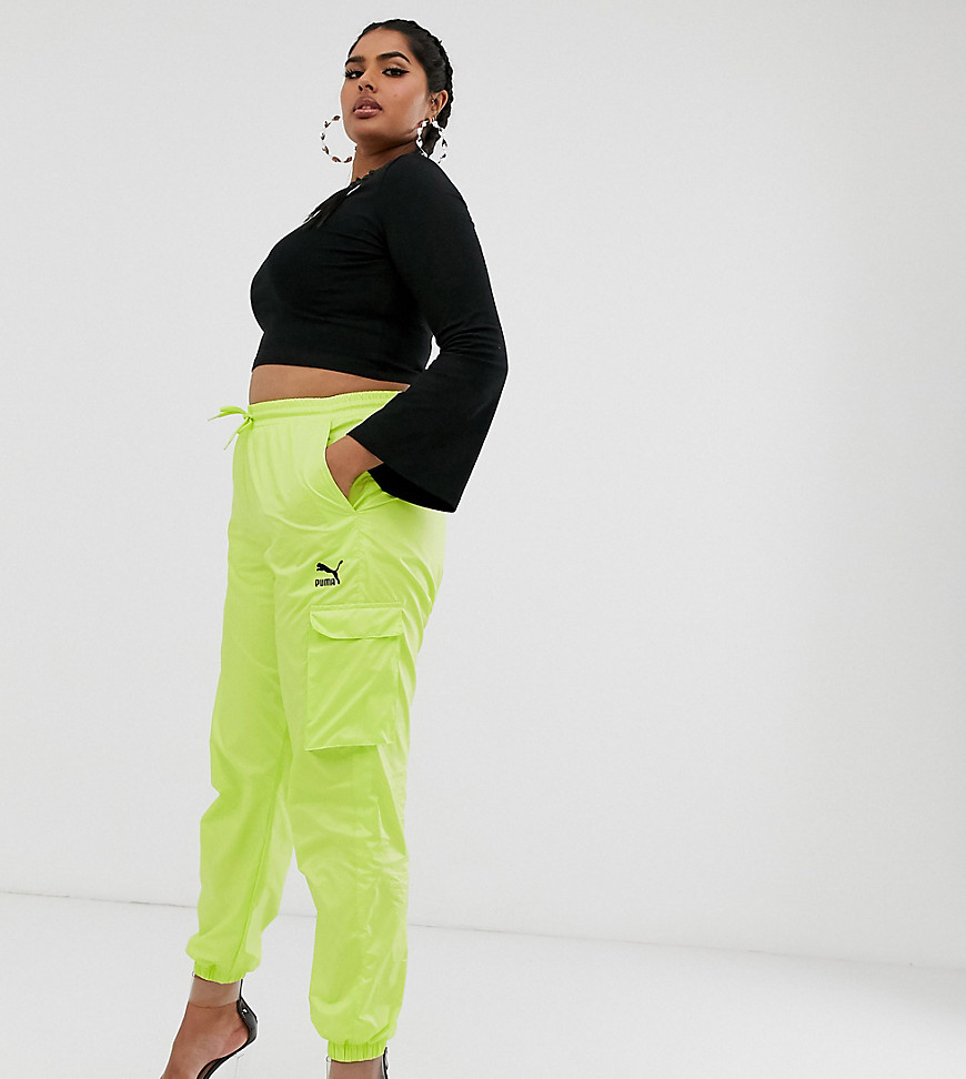Puma Plus Cargo Trousers in Lime Green