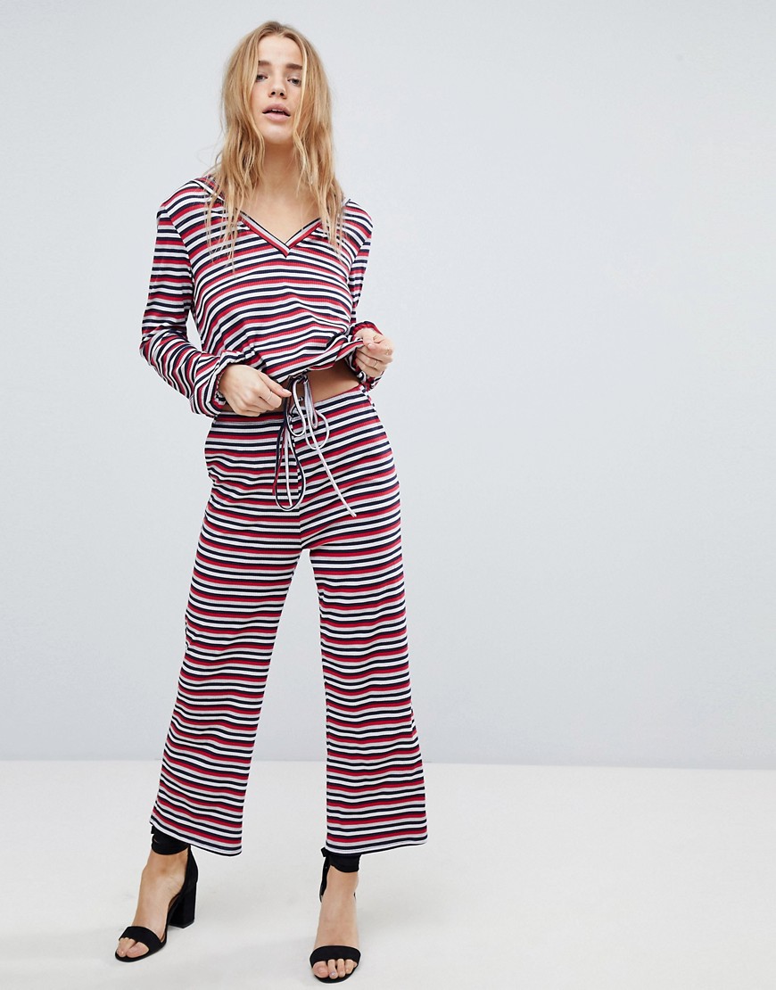 Honey Punch Relaxed Trousers In Stripe Co-Ord - Stripe