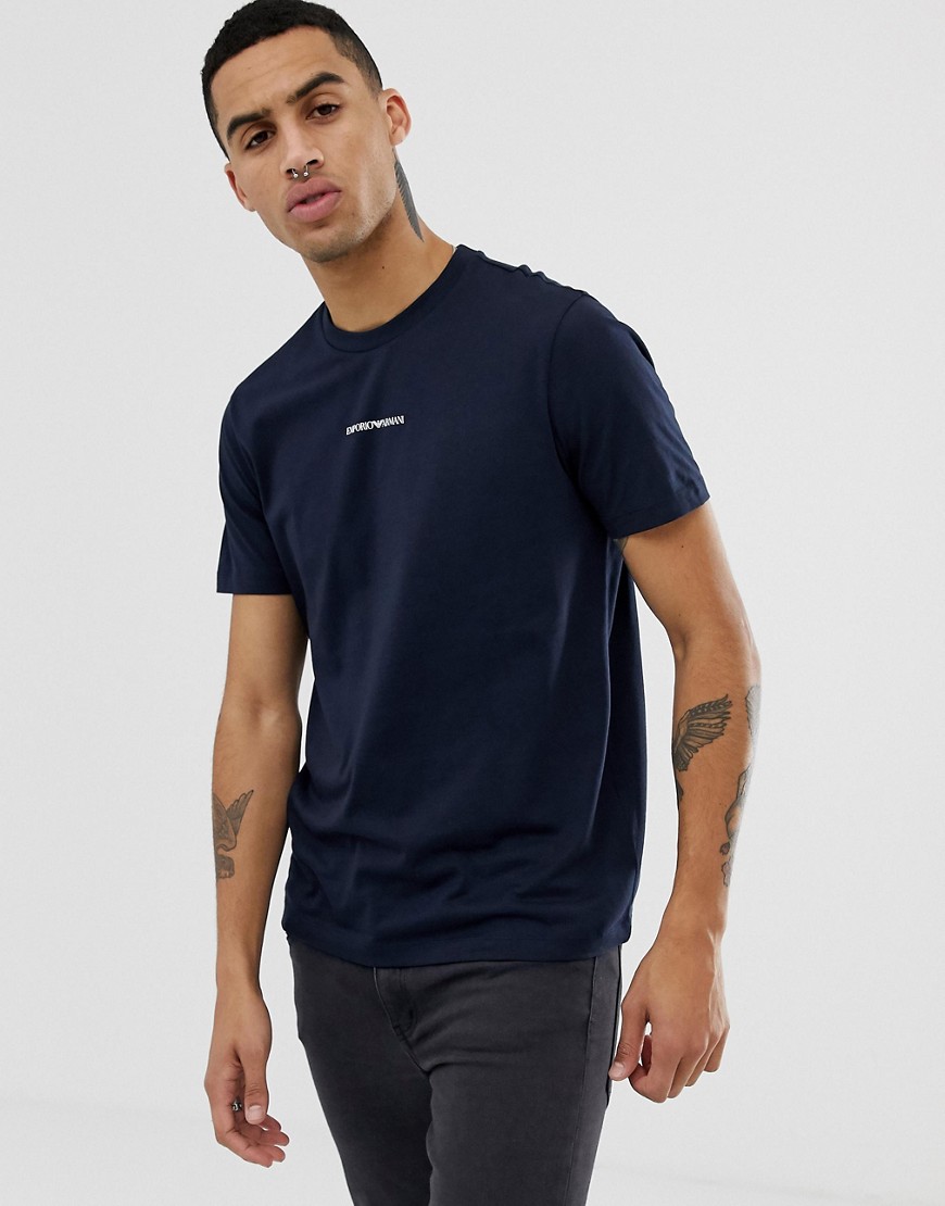 Emporio Armani small chest logo t-shirt in navy
