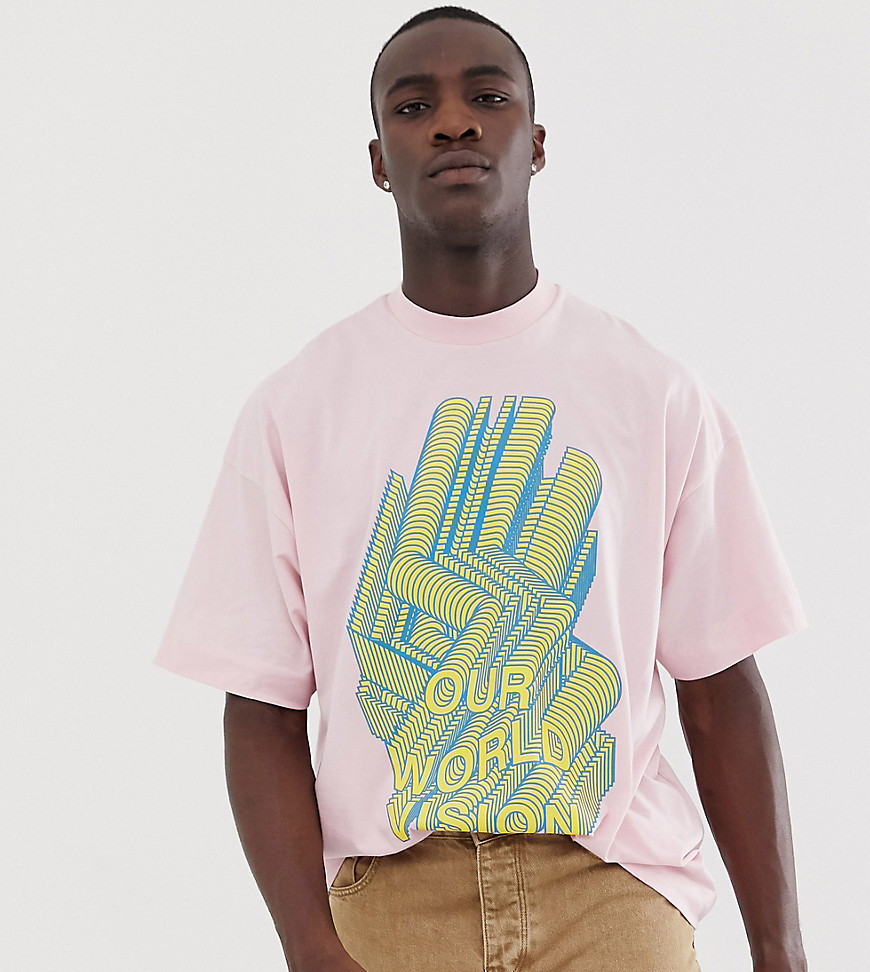 COLLUSION Tall printed t-shirt in pink