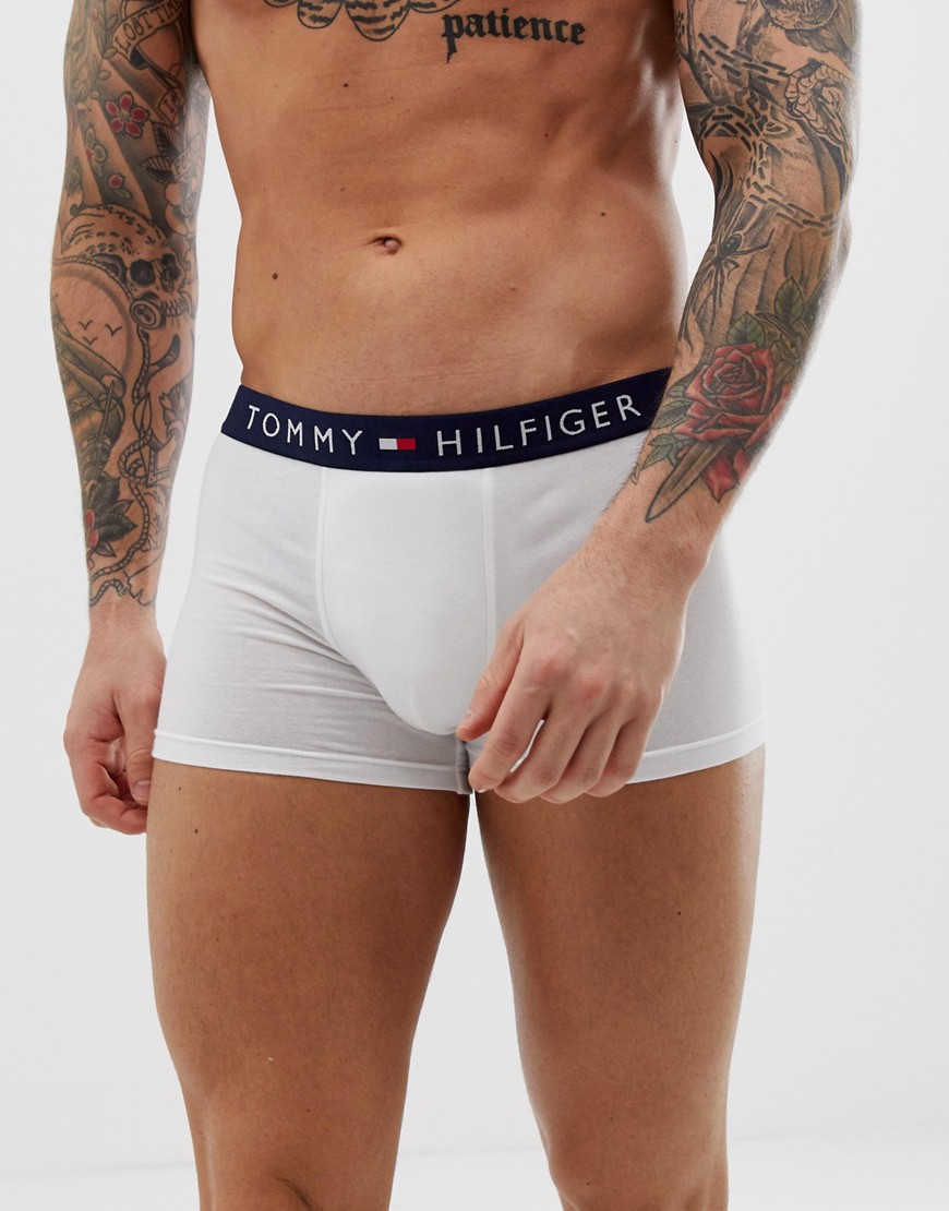 Tommy Hilfiger trunks with contrast waistband with flag logo in white