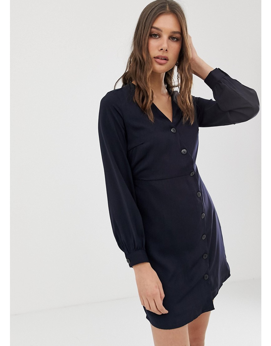 Vero Moda button through long sleeve mini dress
