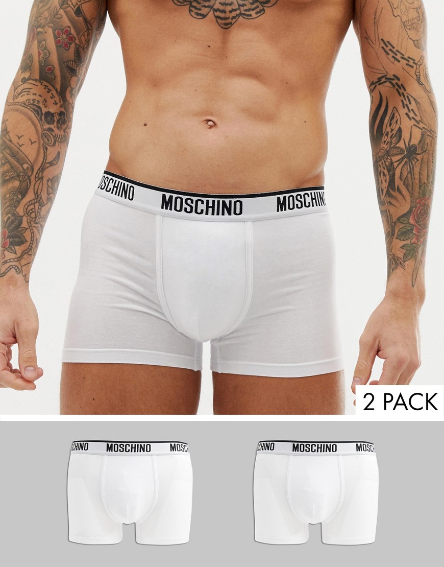 Moschino 2 Pack Jersey Trunks In White