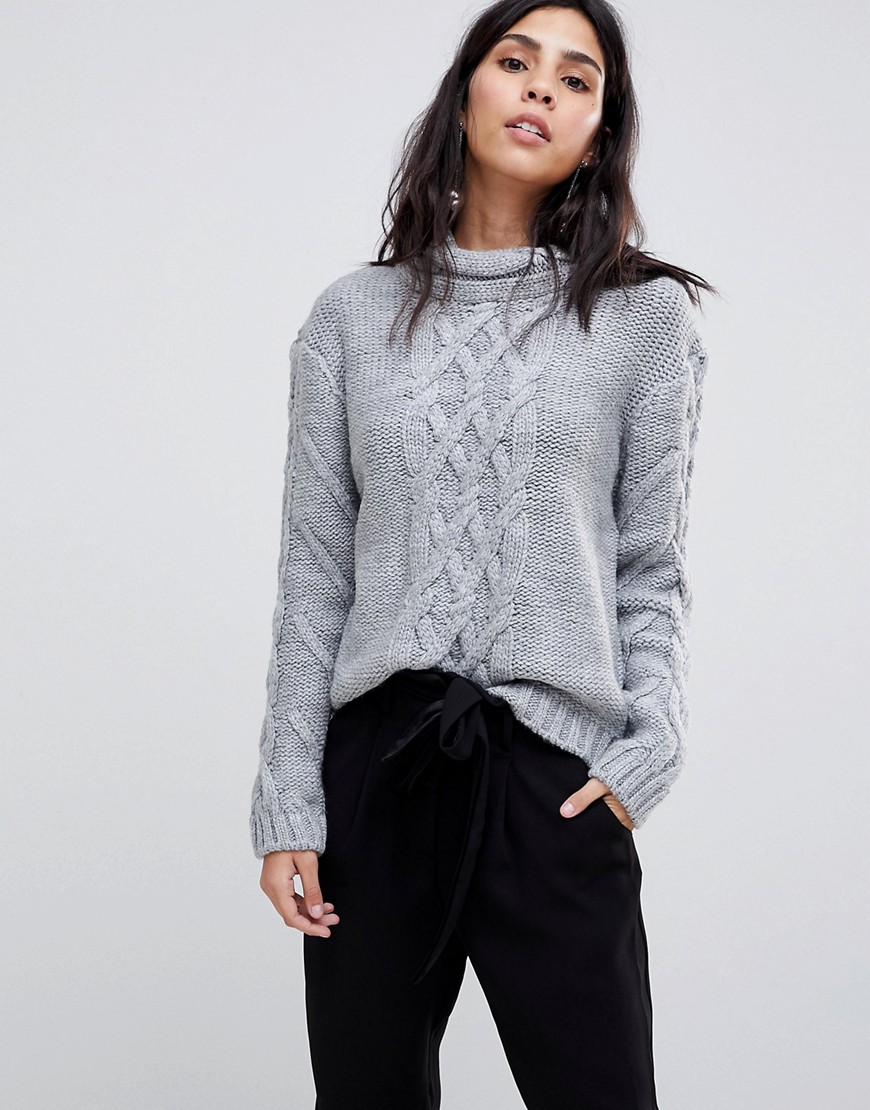 Y.A.S Nima Cable Knit High Neck Jumper