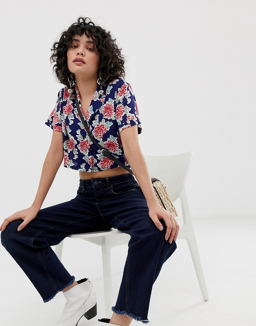 Emory Park cropped hawaaiin shirt in floral