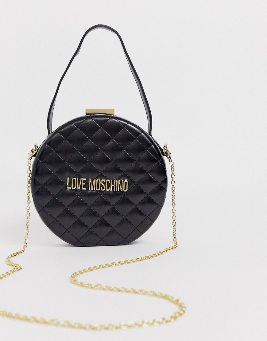 Love Moschino quilted circular mini bag